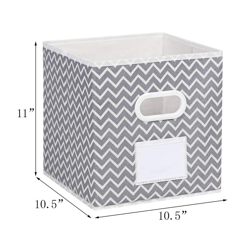 MAX Houser Fabric Cloth Storage Bins,Foldable Storage Cubes Organizer Baskets with Dual Handles for Home Bedroom Storage,Set of 6 (Grey) - Image 2